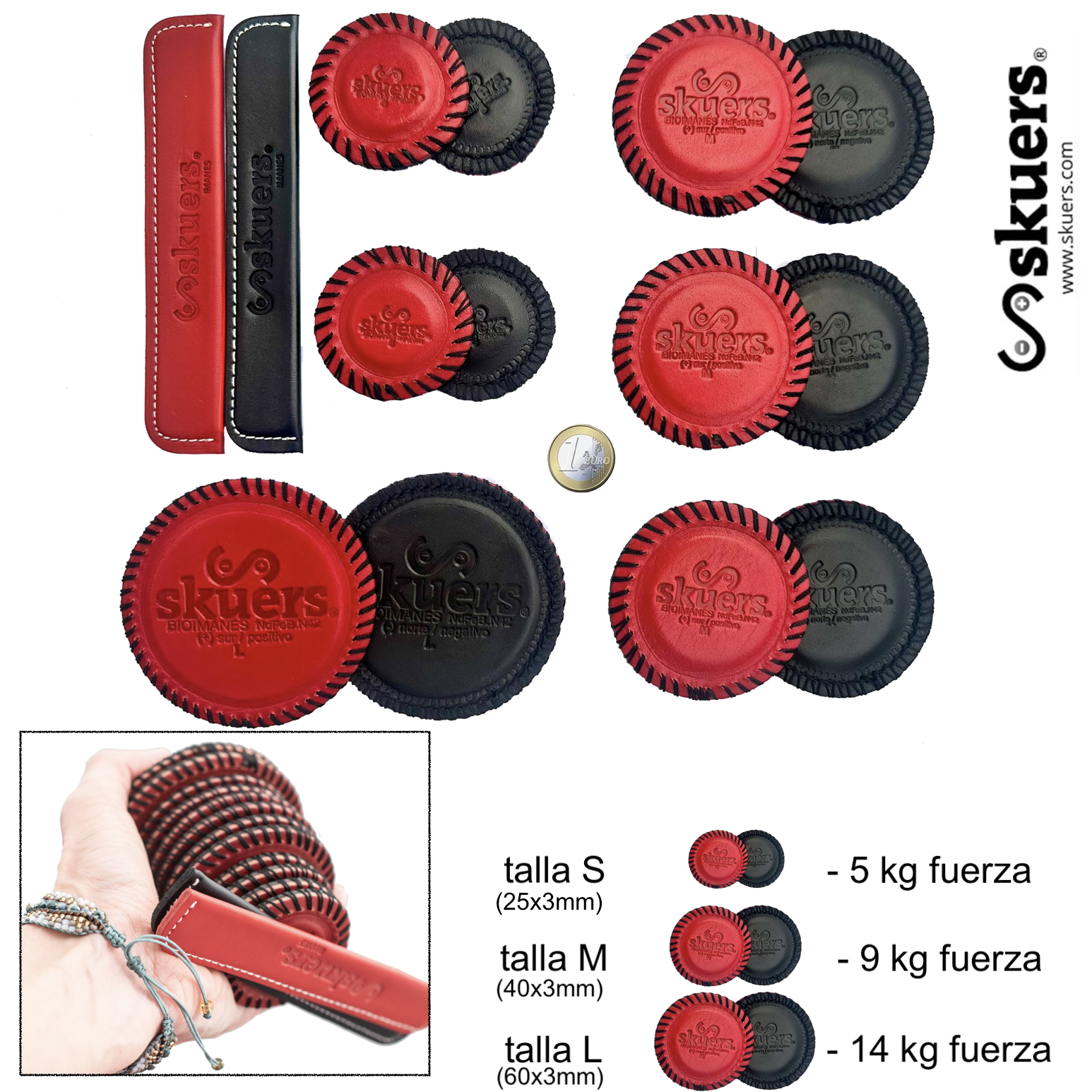 Kit Neodimio N42 Skuers® VR6 slim rojo/negro Calibre 3mm